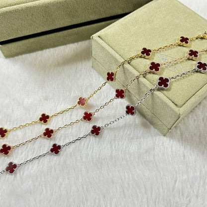 [Polaidi Jewelry]CLOVER 6 MOTIF RED AGATE BRACELET