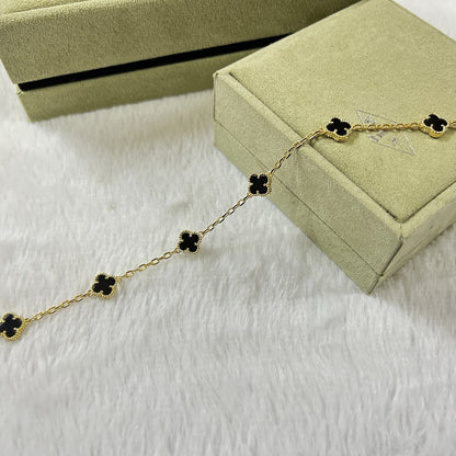 [：Polaidi Jewelry]CLOVER 6 MOTIF  ONYXS BRACELET