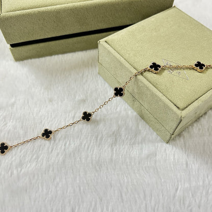 [：Polaidi Jewelry]CLOVER 6 MOTIF  ONYXS BRACELET