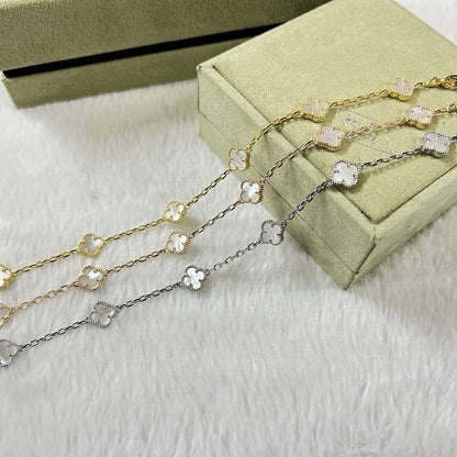 [Polaidi Jewelry]CLOVER 6 MOTIF WHITE MOP BRACELET