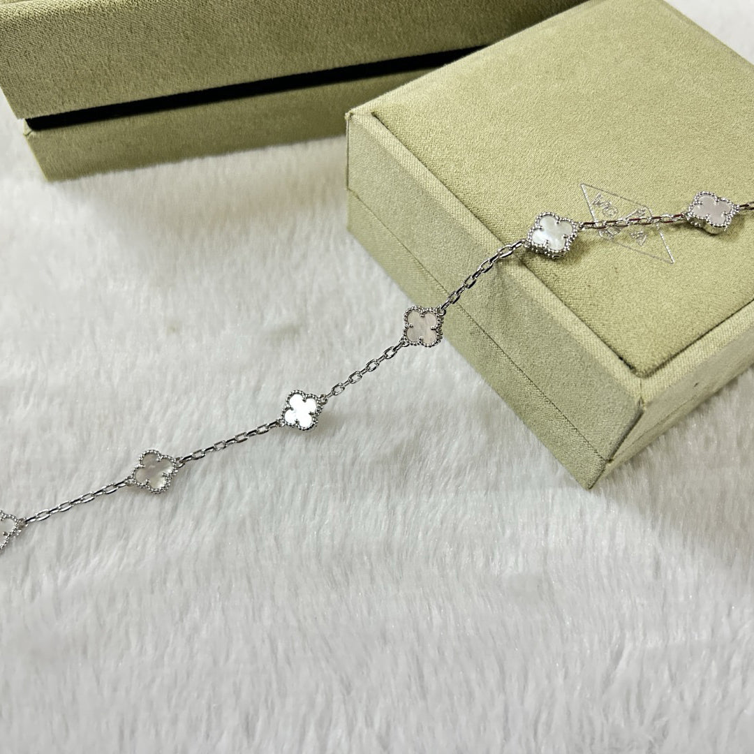 [Polaidi Jewelry]CLOVER 6 MOTIF WHITE MOP BRACELET