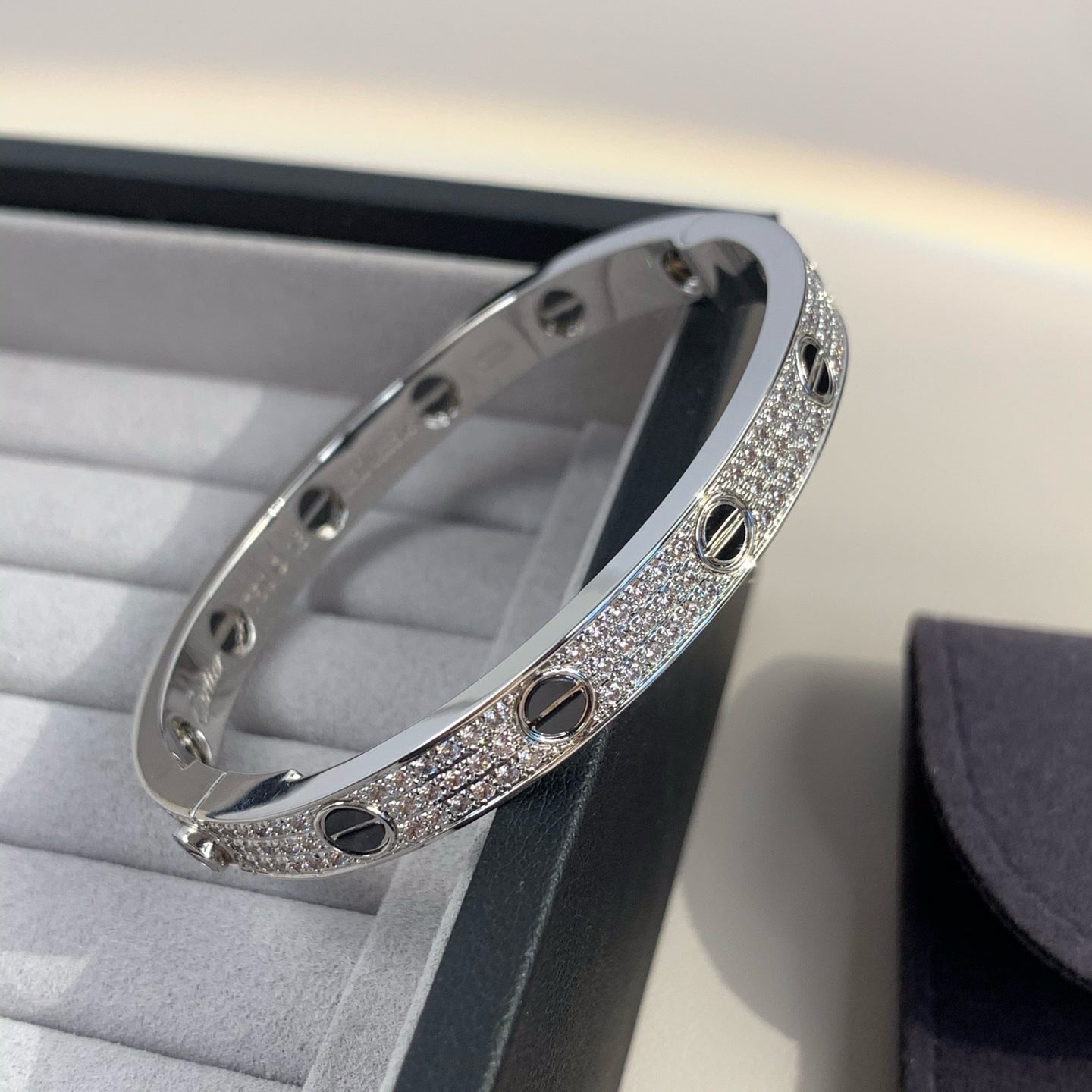 [：Polaidi Jewelry]LOVE BRACELET 6.1MM DIAMOND-PAVED CERAMIC