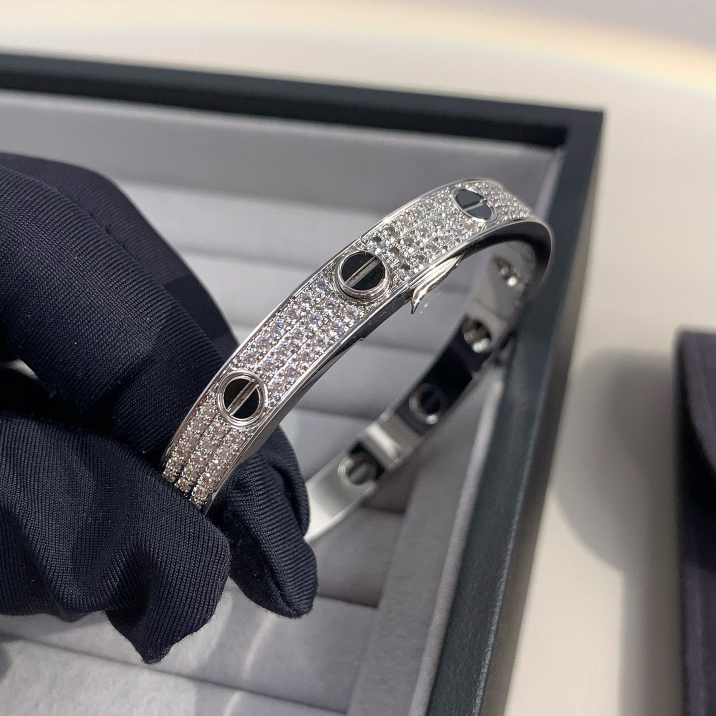 [：Polaidi Jewelry]LOVE BRACELET 6.1MM DIAMOND-PAVED CERAMIC