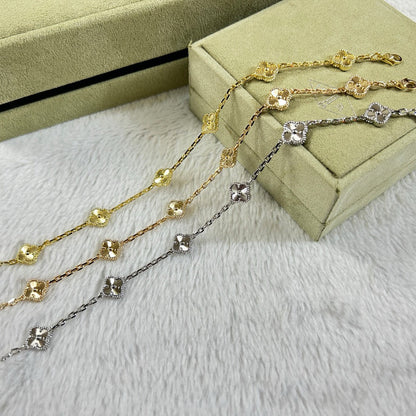 [Polaidi Jewelry]クローバー6モチーフダイヤモンドブレスレット
