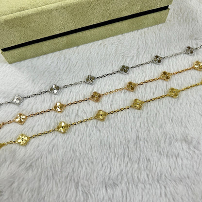[Polaidi Jewelry]クローバー6モチーフダイヤモンドブレスレット