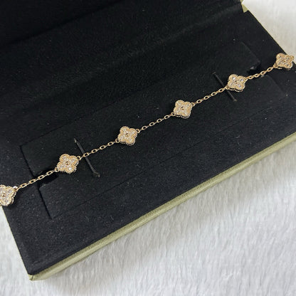 [Polaidi Jewelry]クローバー 6モチーフ ダイヤモンドブレスレット