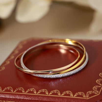 [Polaidi Jewelry]TRINITY TRICOLORED GOLD THREE-RING BRACELET