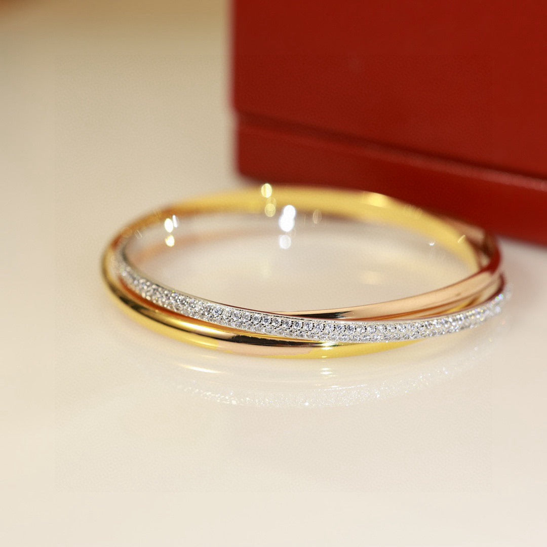 [Polaidi Jewelry]TRINITY TRICOLORED GOLD THREE-RING BRACELET