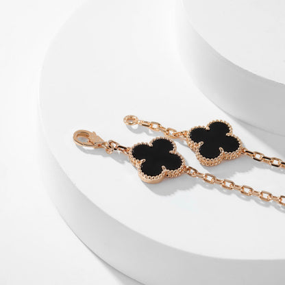[：Polaidi Jewelry]CLOVER 10 MOTIFS ONYX NECKLACE