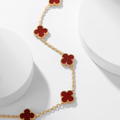 [：Polaidi Jewelry]CLOVER 10 MOTIFS CARNELIAN NECKLACE