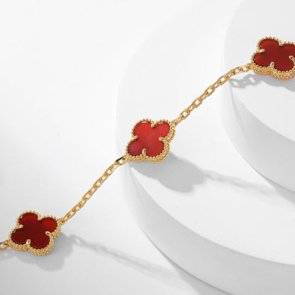 [：Polaidi Jewelry]CLOVER 10 MOTIFS CARNELIAN NECKLACE
