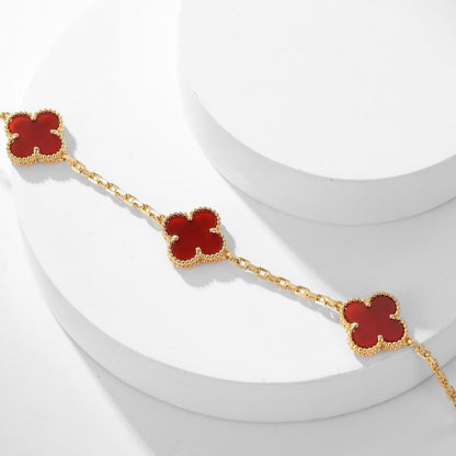 [：Polaidi Jewelry]CLOVER 10 MOTIFS CARNELIAN NECKLACE
