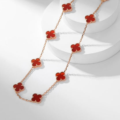 [：Polaidi Jewelry]CLOVER 10 MOTIFS CARNELIAN NECKLACE