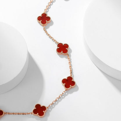 [：Polaidi Jewelry]CLOVER 10 MOTIFS CARNELIAN NECKLACE