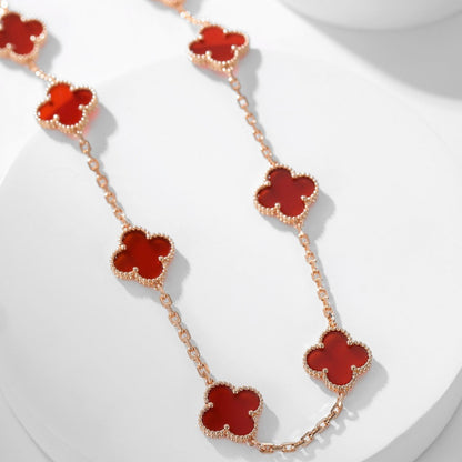 [：Polaidi Jewelry]CLOVER 10 MOTIFS CARNELIAN NECKLACE