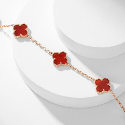 [：Polaidi Jewelry]CLOVER 10 MOTIFS CARNELIAN NECKLACE