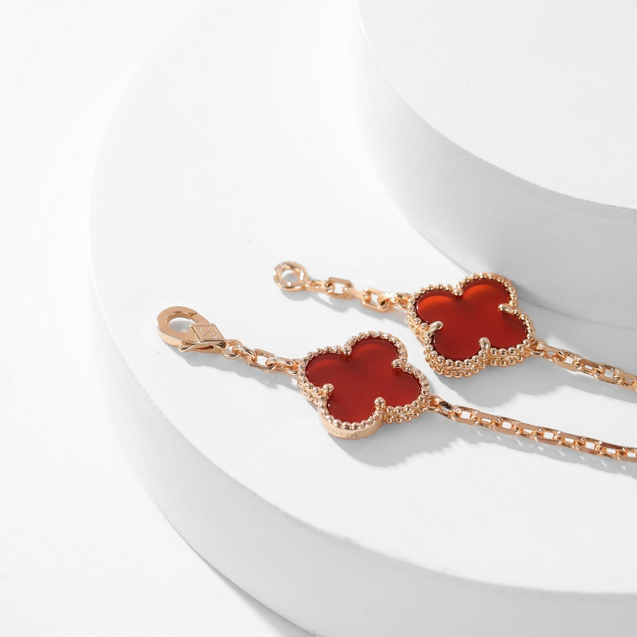 [：Polaidi Jewelry]CLOVER 10 MOTIFS CARNELIAN NECKLACE