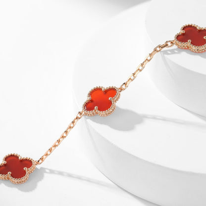 [：Polaidi Jewelry]CLOVER 10 MOTIFS CARNELIAN NECKLACE