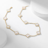 [Perlaura Jewelry ]CLOVER 10 MOTIFS WHITE MOTHER OF PEARL NECKLACE