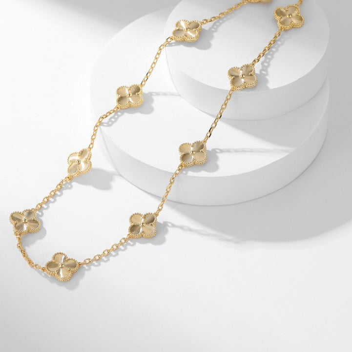 [：Polaidi Jewelry]クローバー 10モチーフ レーザーネックレス