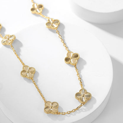 [：Polaidi Jewelry]クローバー 10モチーフ レーザーネックレス