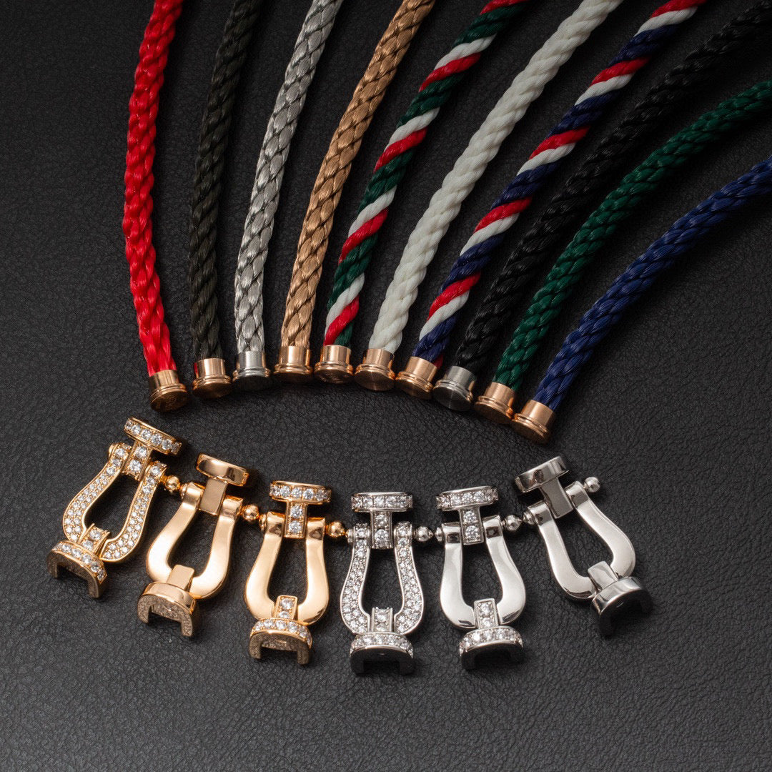 [Polaidi Jewelry]FORCE LARGE HORSESHOE HALF DIAMOND BRACELET ROSE GOLD