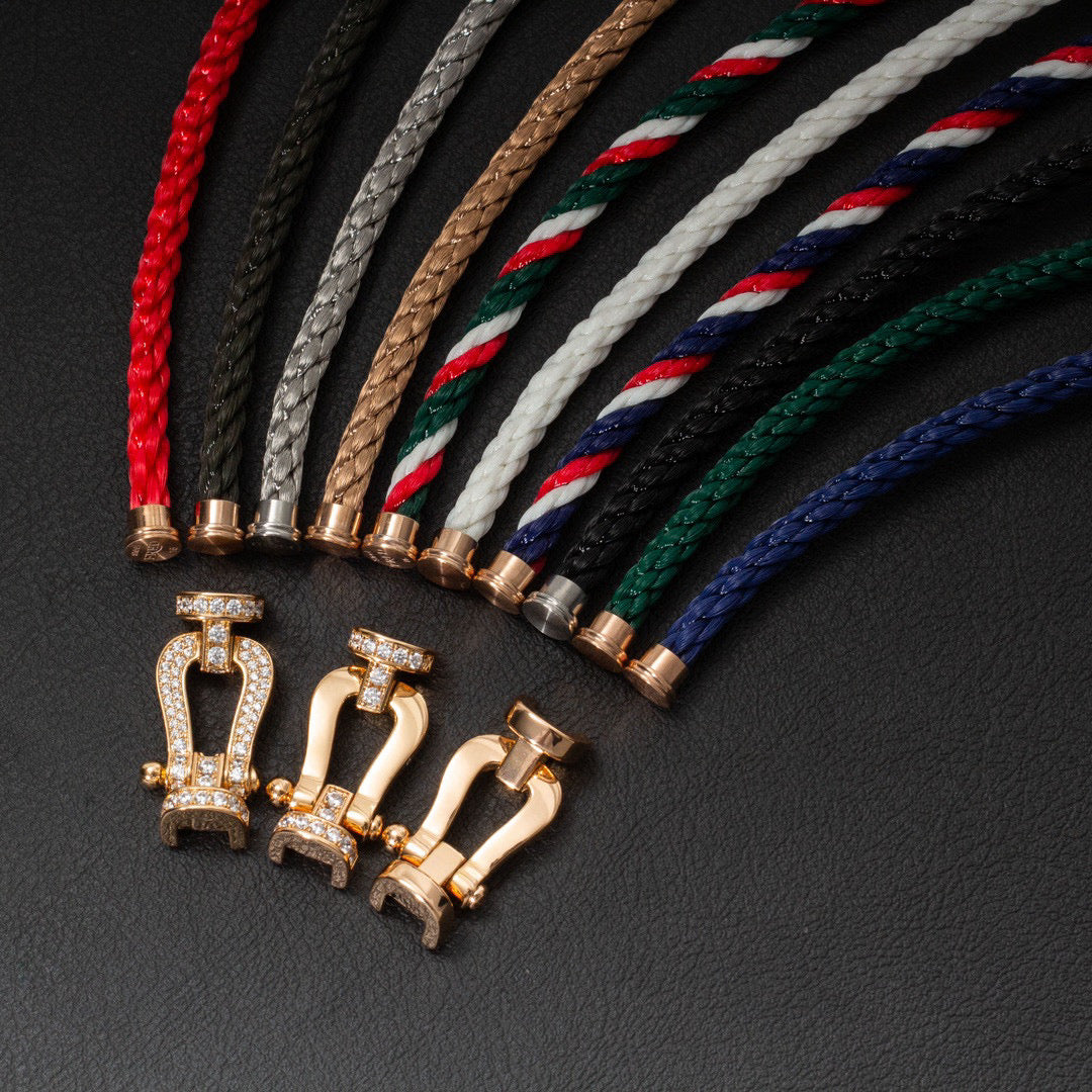 [：Polaidi Jewelry]FORCE LARGE HORSESHOE HALF DIAMOND BRACELET ROSE GOLD