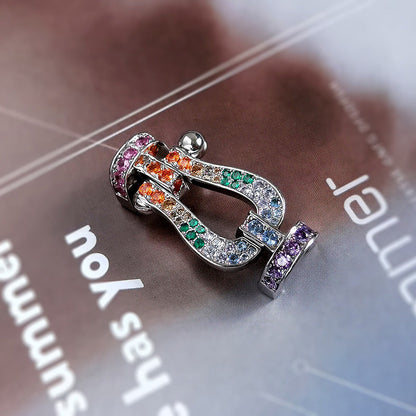 [：Polaidi Jewelry]FORC LARGE HORSESHOE  COLORED DIAMOND BRACELET SILVER