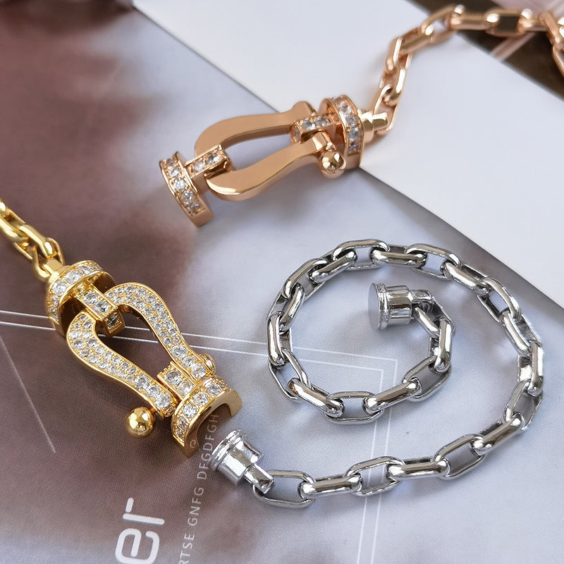 [Polaidi Jewelry]FORCE LARGE HORSESHOE CLASP  METAL BRACELET