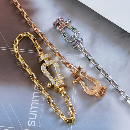 [：Polaidi Jewelry]FORCE LARGE HORSESHOE CLASP  METAL BRACELET