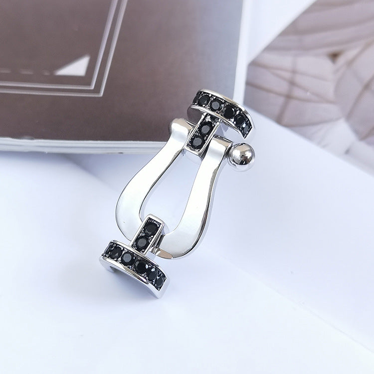 [：Polaidi Jewelry]FORCE LARGE HORSESHOE BLACK DIAMOND BRACELET SILVER