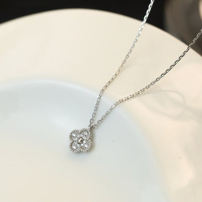 [：Polaidi Jewelry]クローバーミニ 9.5mmペンダントダイヤモンドネックレス