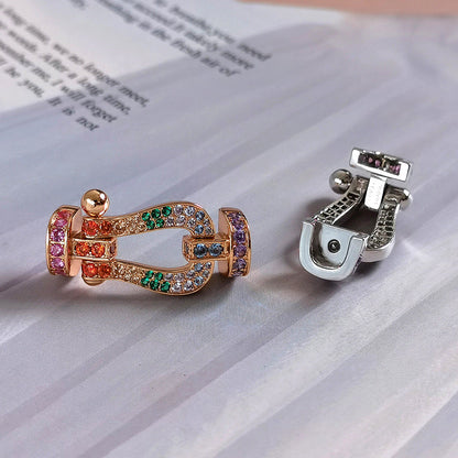 [：Polaidi Jewelry]ホースシュー カラードダイヤモンドブレスレット ローズゴールド