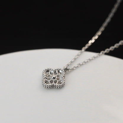 [：Polaidi Jewelry]クローバーミニ 9.5mmペンダントダイヤモンドネックレス