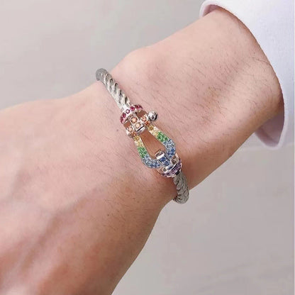[：Polaidi Jewelry]ホースシュー カラードダイヤモンドブレスレット ローズゴールド