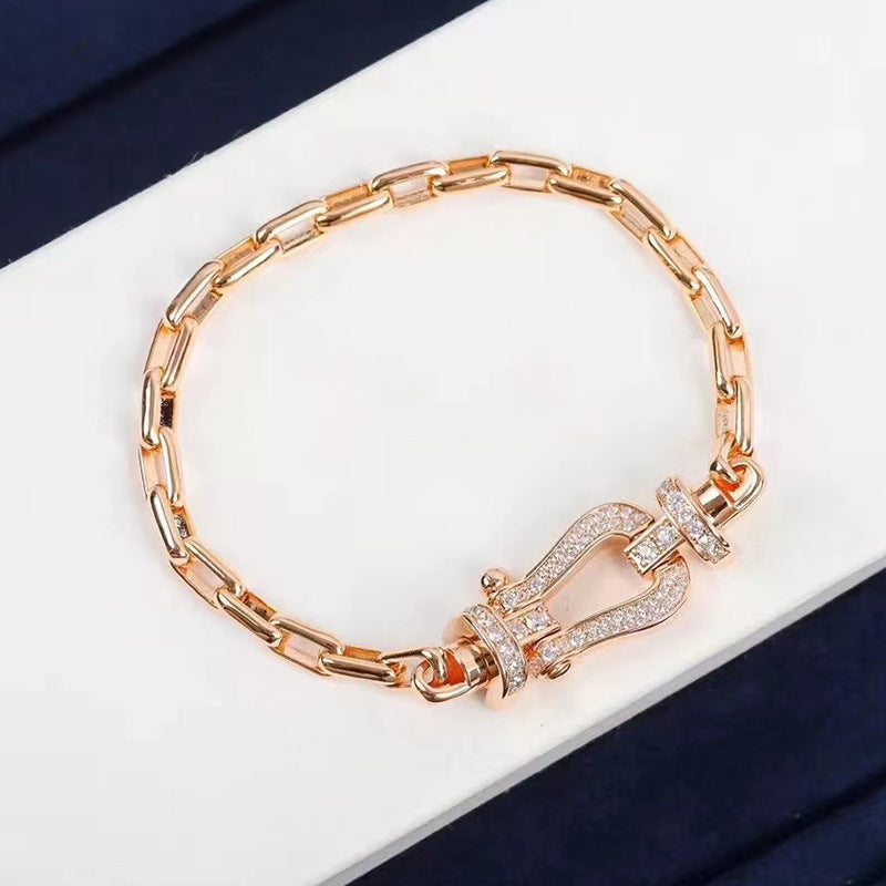 [Polaidi Jewelry]FORCE LARGE HORSESHOE CLASP  METAL BRACELET