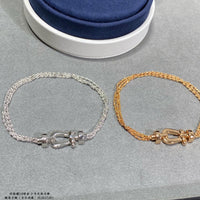 [Perlaura Jewelry ]FORCE SMALL HORSESHOE  DIAMOND CHAIN ROPE BRACELET