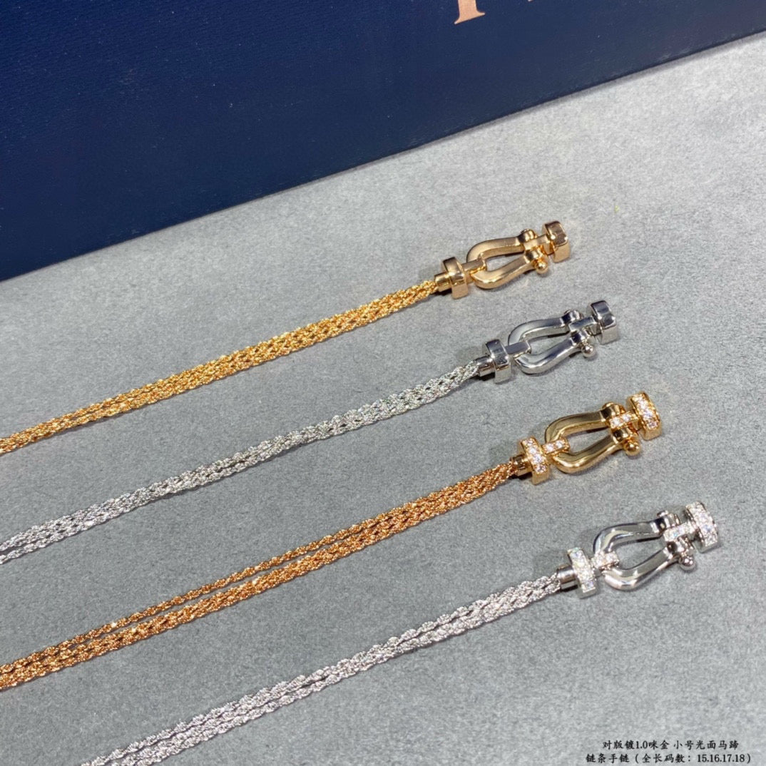 [Polaidi Jewelry]FORCE SMALL HORSESHOE  DIAMOND CHAIN ROPE BRACELET