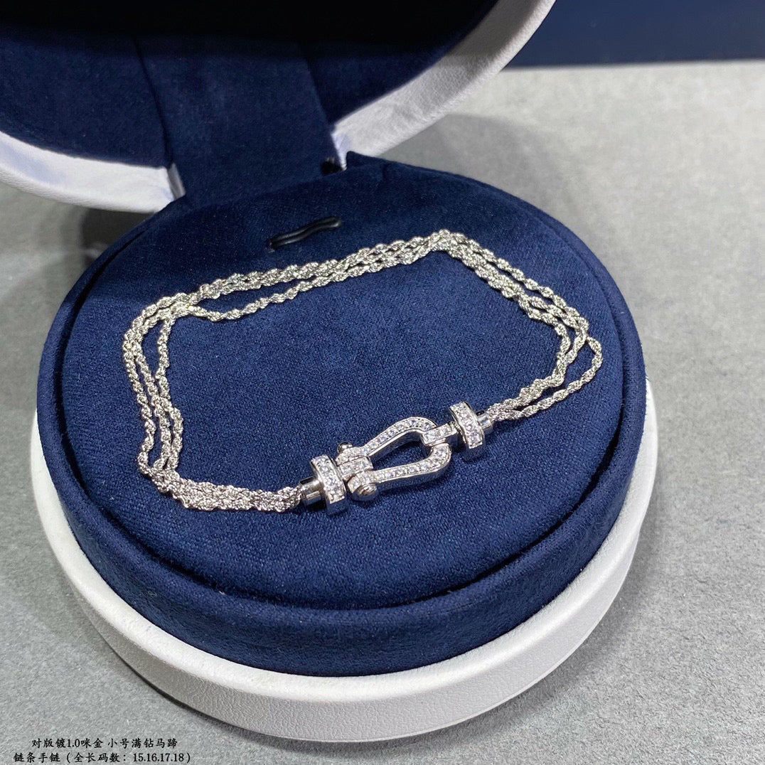 [Polaidi Jewelry]FORCE SMALL HORSESHOE  DIAMOND CHAIN ROPE BRACELET