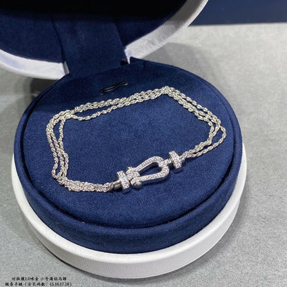 [：Polaidi Jewelry]FORCE SMALL HORSESHOE  DIAMOND CHAIN ROPE BRACELET