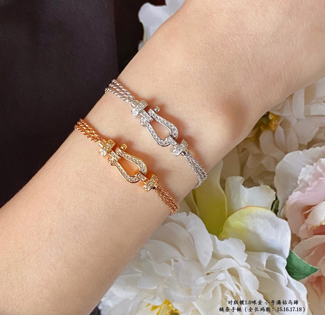 [：Polaidi Jewelry]FORCE SMALL HORSESHOE  DIAMOND CHAIN ROPE BRACELET