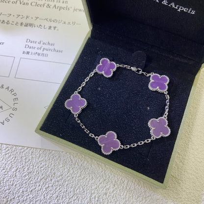[Polaidi Jewelry]CLOVER  5 MOTIFS  PURPLE VIOLET BRACELET