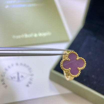 [Polaidi Jewelry]CLOVER  PURPLE VIOLET RING