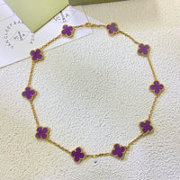 [Perlaura Jewelry ]CLOVER 10 MOTIFS  PURPLE VIOLET  NECKLACE