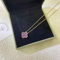 [Perlaura Jewelry ]CLOVER 15MM  PURPLE VIOLET NECKLACE