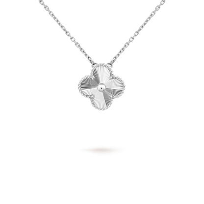 [Polaidi Jewelry]CLOVER 15MM LASER NECKLACE SILVER