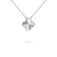 [Perlaura Jewelry ]CLOVER 15MM LASER NECKLACE SILVER