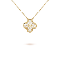 [Perlaura Jewelry ]CLOVER 15MM DIAMOND SINGLE FLOWER NECKLACE