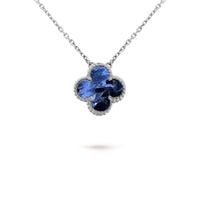 [Perlaura Jewelry ]CLOVER 15MM PIETERSITE NECKLACE SILVER