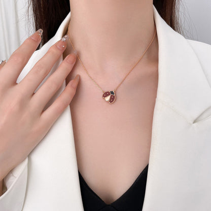 [：Polaidi Jewelry]LUCKY カーネリアン てんとう虫ネックレス
